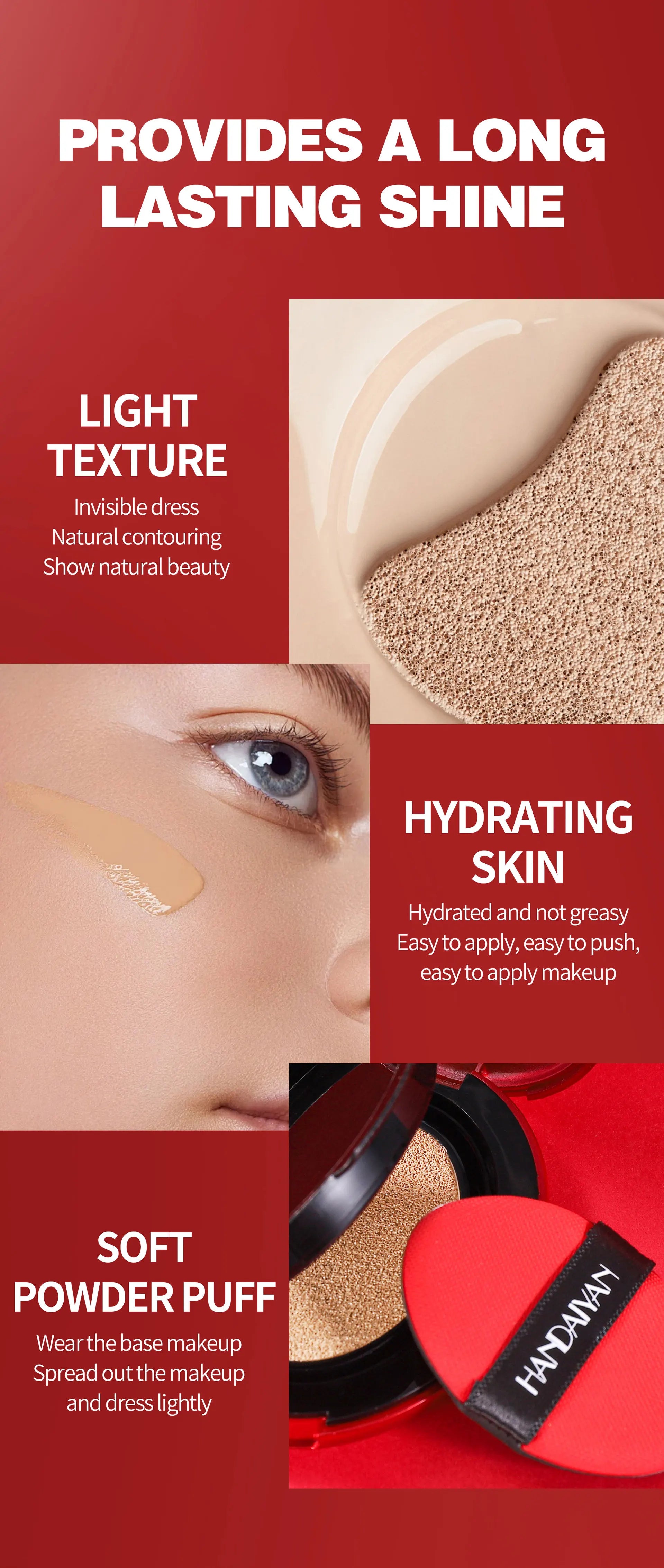 HANDAIYAN Korean Air Cushion Foundation – High Coverage