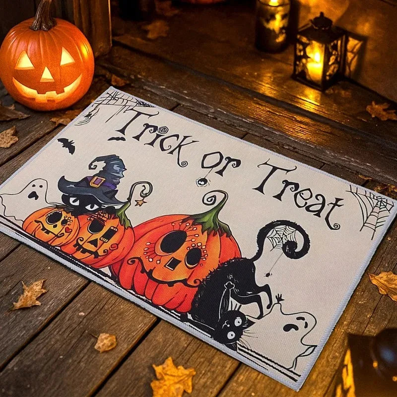 Halloween Pumpkin Doormat Halloween Theme Party Decoration Kids Favor Pumpkin Ghost Doormat Trick or Treat Party Supplies
