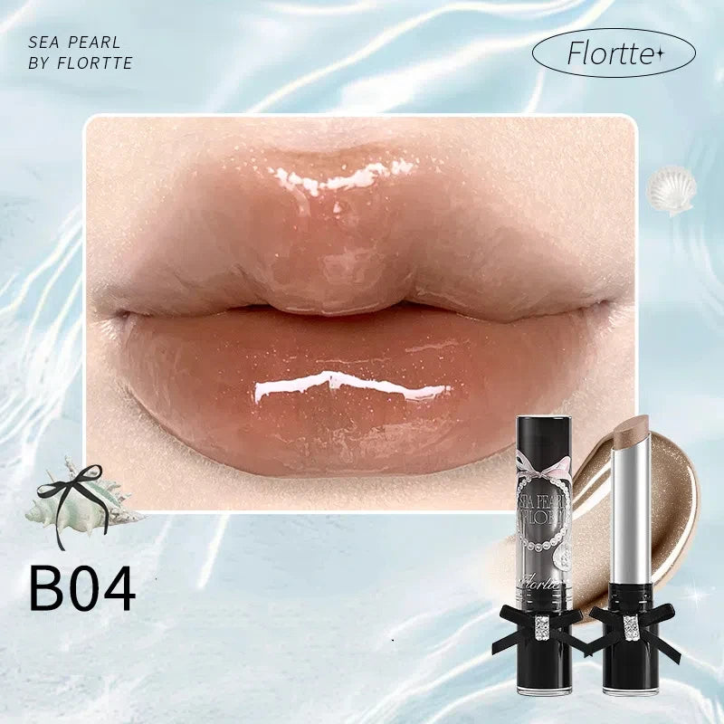 FLORTTE Glass Sea Series Solid Lip Gloss Water Light Mirror Lip Glaze Moisturizing Long-lasting Lip Tint Lip Plumper Makeup