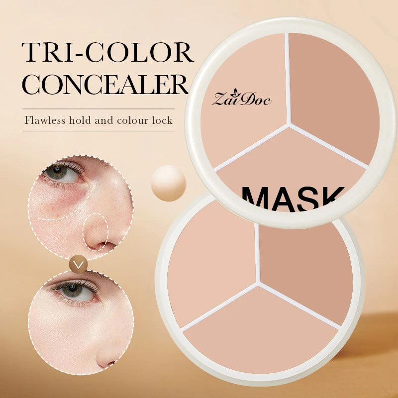 ZaiDoc 3-Color Full Coverage Cream Concealer Palette