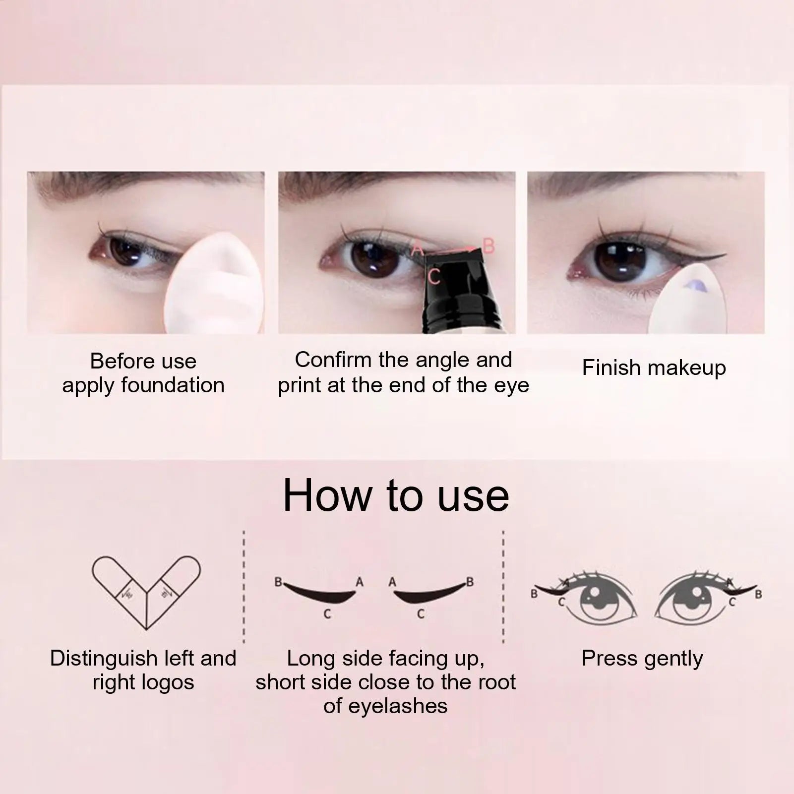 Double-Tip Winged Eyeliner Stamp Waterproof Eye Liner Tool