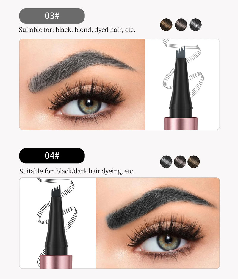 QIC Four Claw Liquid Eyebrow Pen Waterproof Brow Enhancer