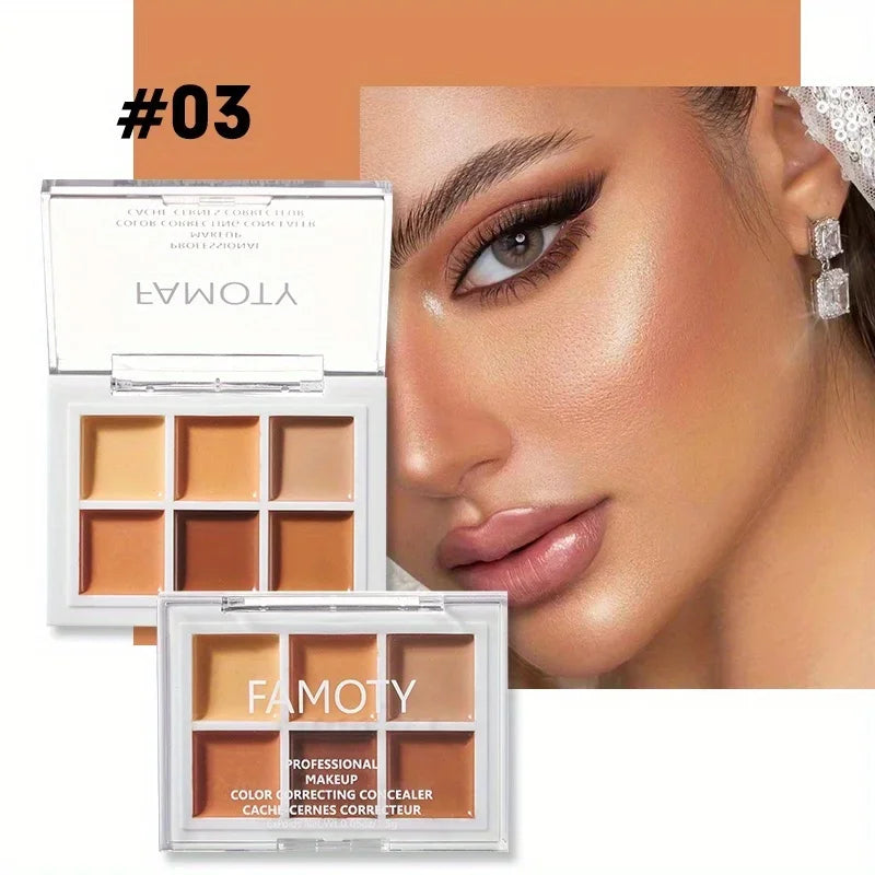 FAMOTY 6-Color Full Coverage Concealer Palette