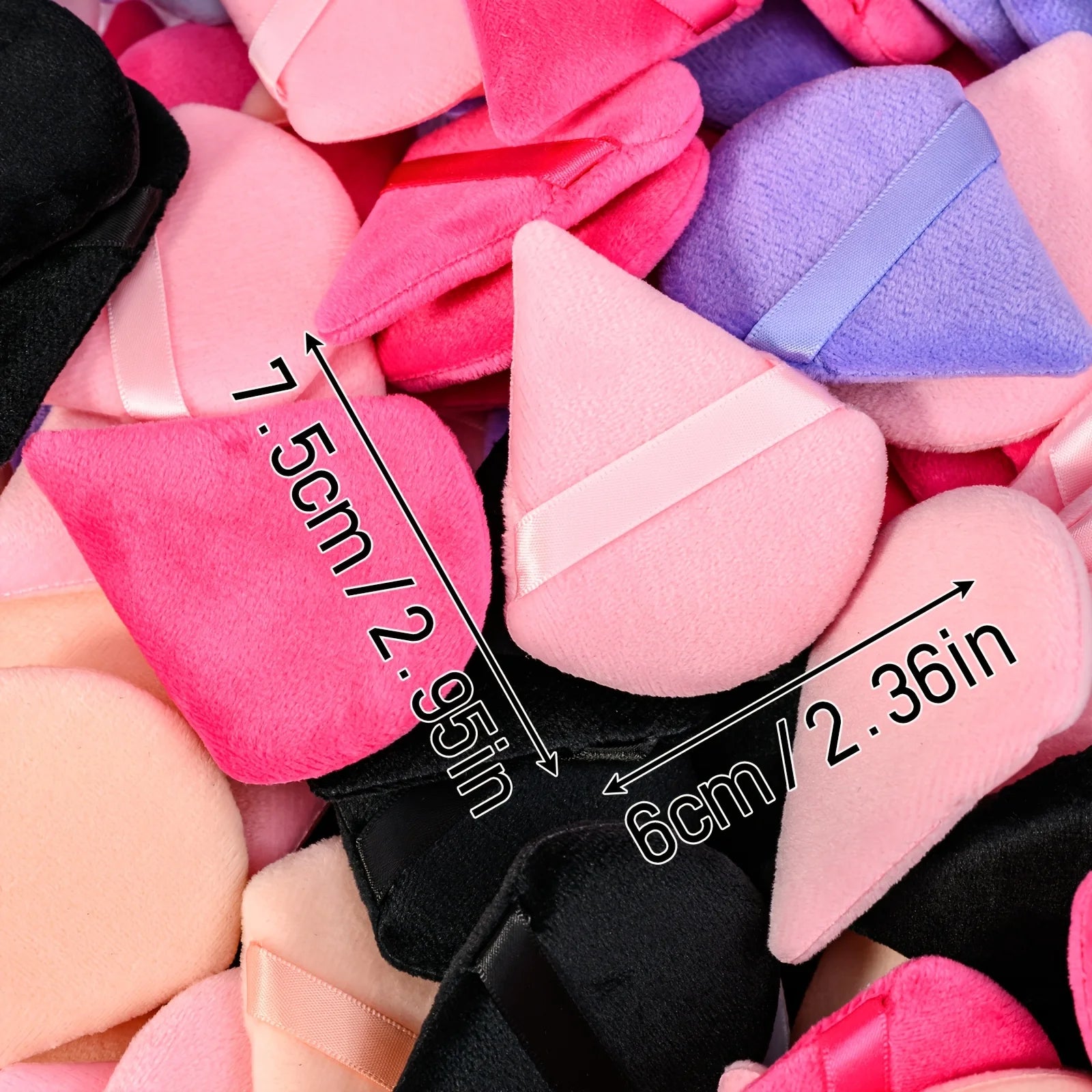 Triangle Powder Puffs Bulk Pack for Loose & Setting Powder