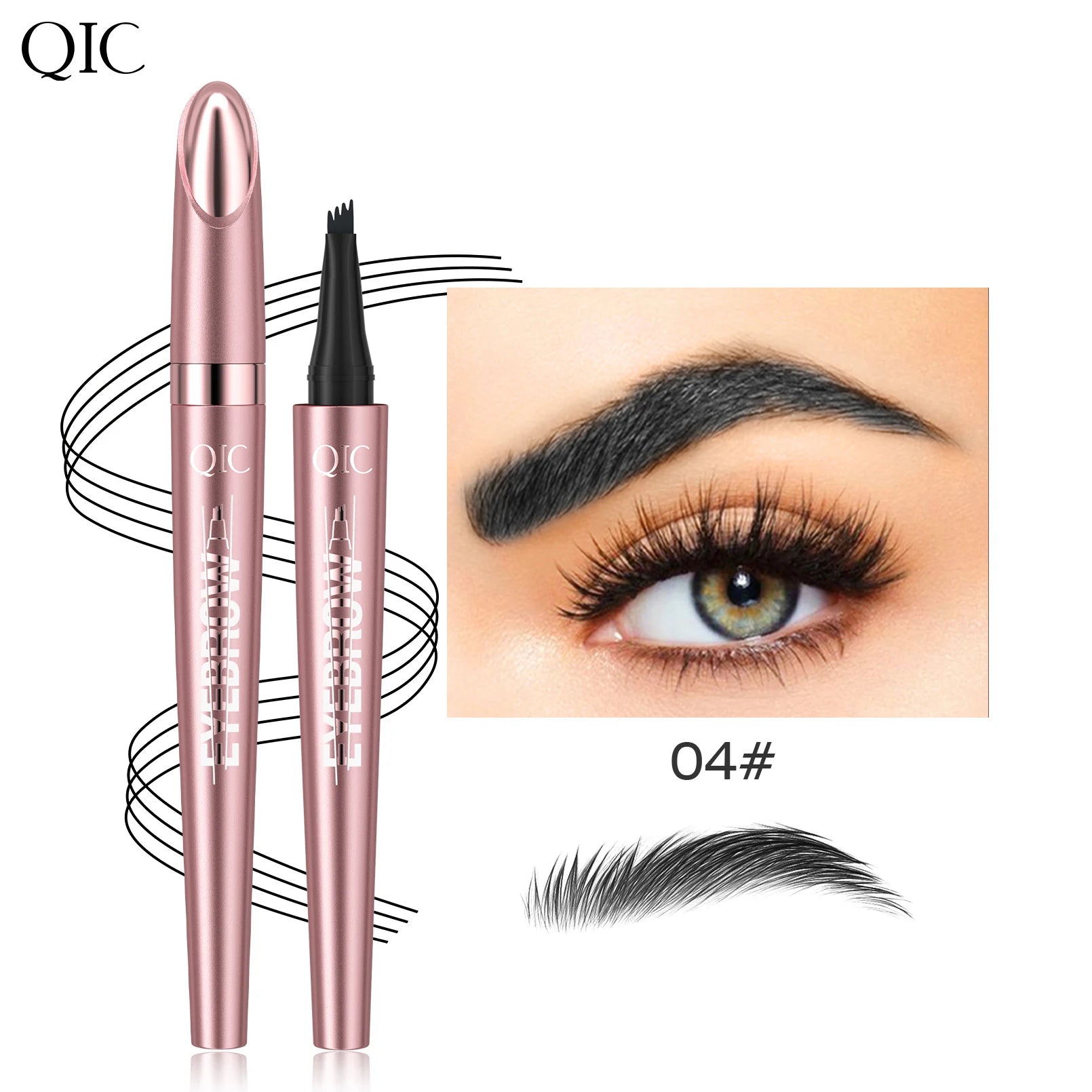 QIC Four Claw Liquid Eyebrow Pen Waterproof Brow Enhancer