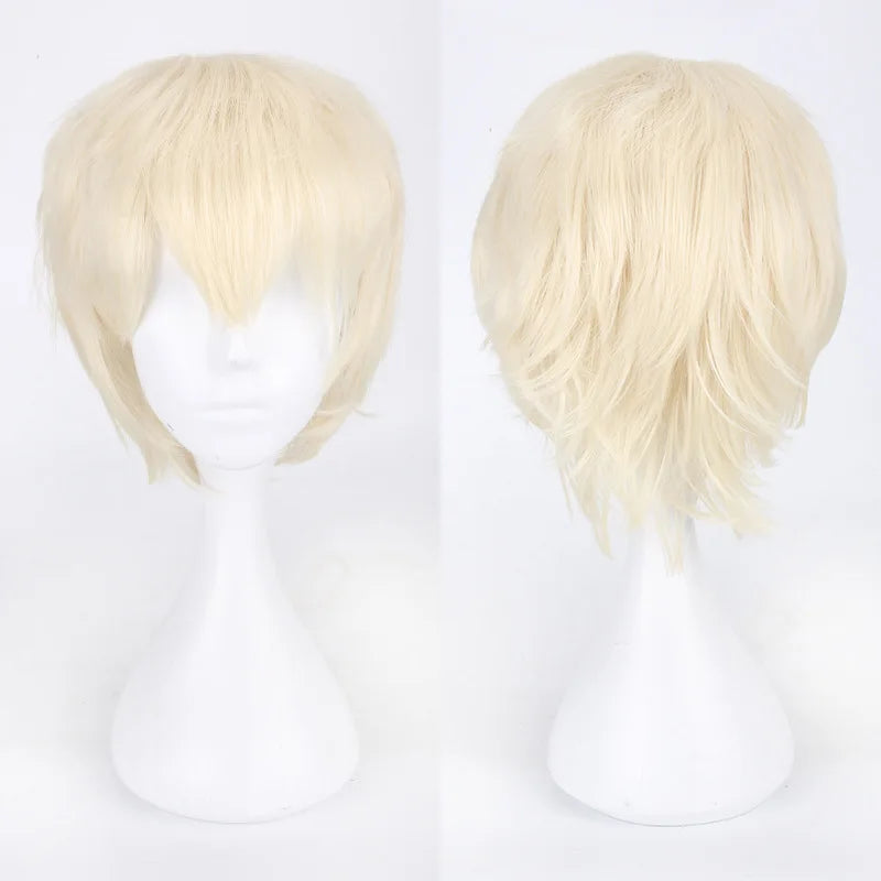 Cosplay Wig 30cm Short Anime Wig Heat Resistant Synthetic Hair Halloween Party Wigs + Wig Cap