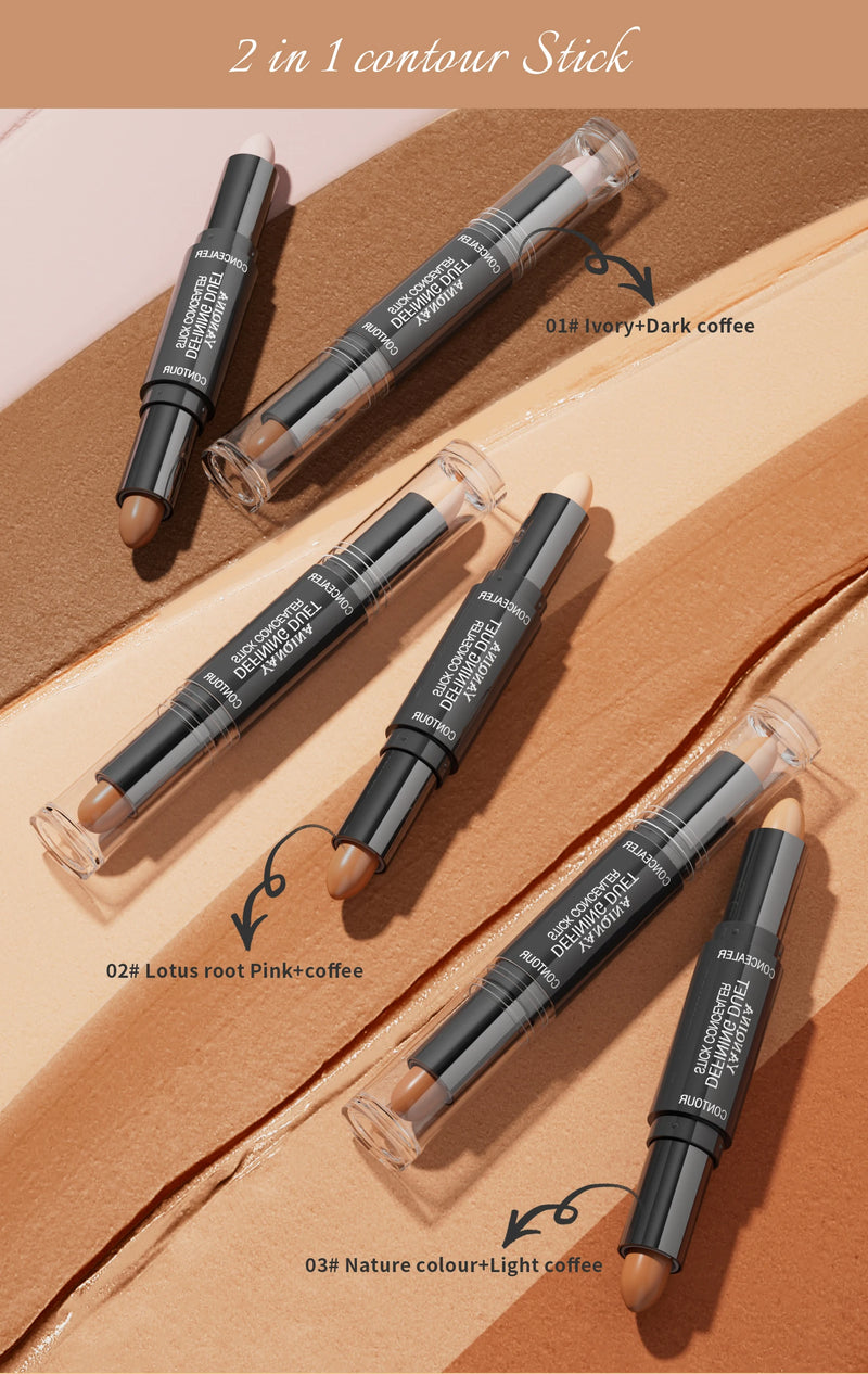 YANQINA Double-Ended Contour Stick Duo for Highlighting & Sculpting