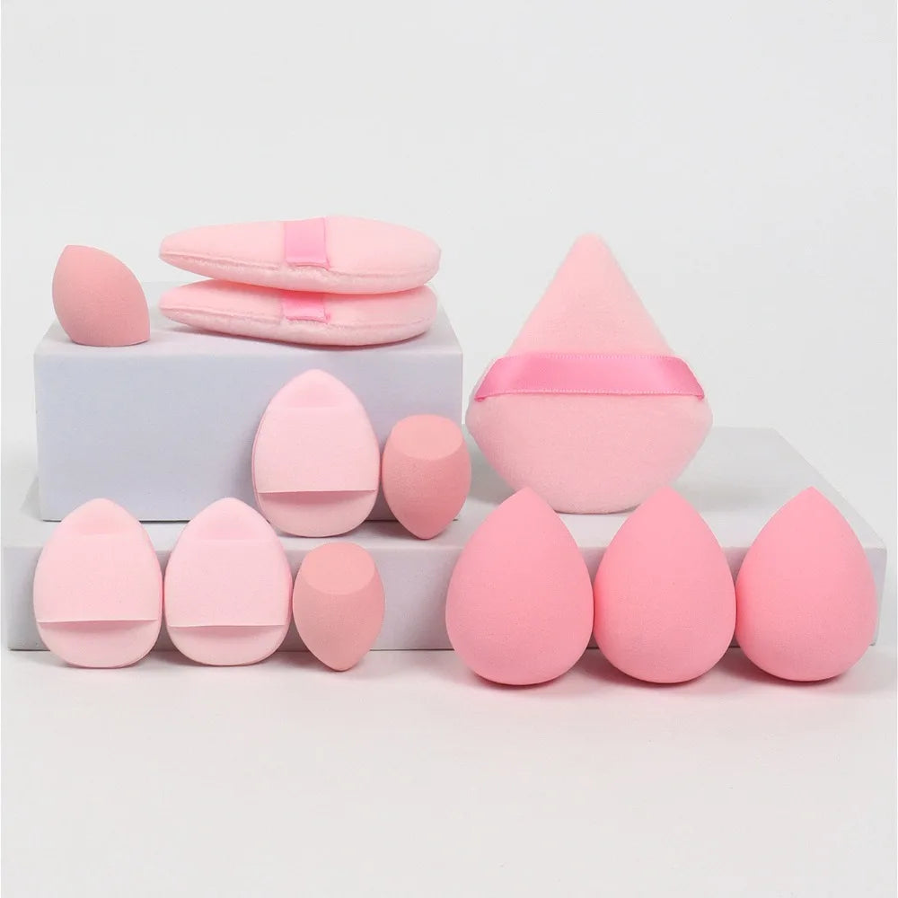 12-Piece Makeup Sponge & Puff Set for Wet & Dry Blending