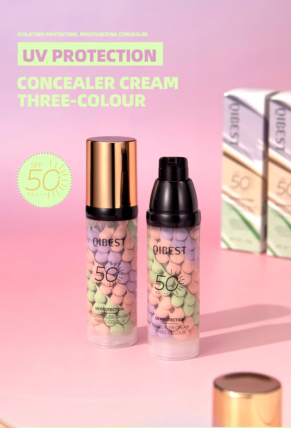 QiBest Three Color Liquid Concealer Makeup Primer