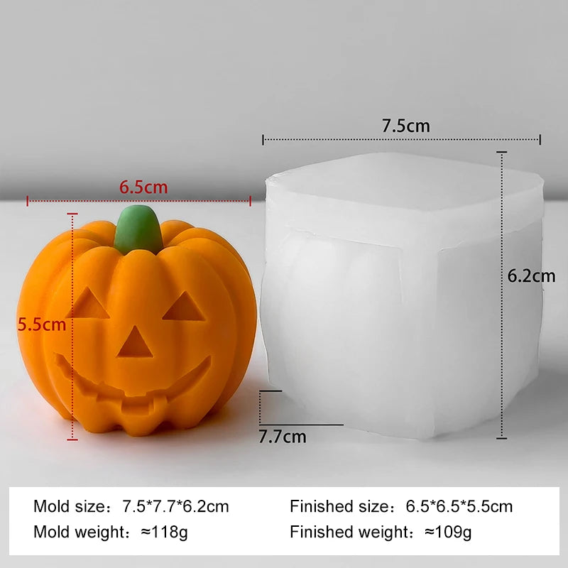 Halloween Devil Pumpkin Silicone Candle Mold Handmade Aroma Plaster Resin Decor Mould Soy Wax Candle Making Supplies