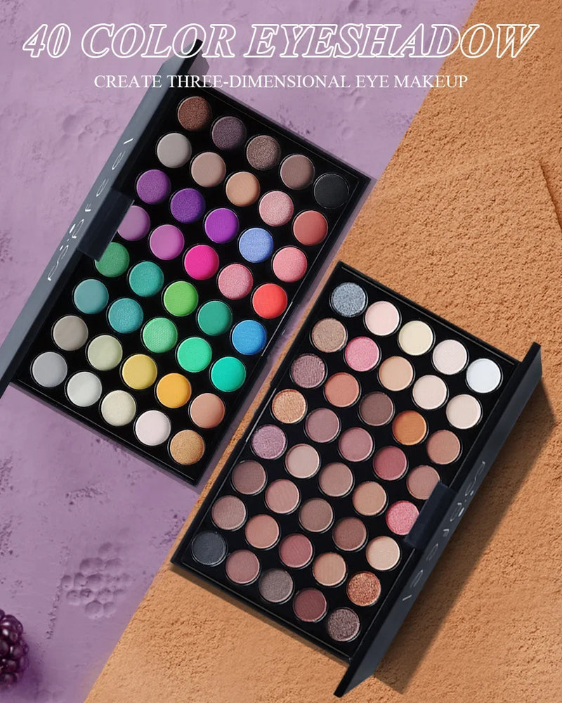 40 Color Matte Glitter Eyeshadow Palette