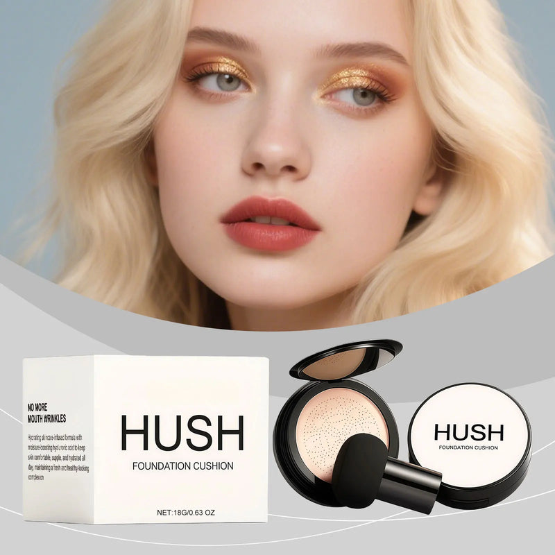HUSH Air Cushion BB Cream Foundation with Mushroom Puff