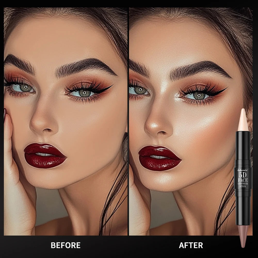 Lakerain 5D Dual-Ended Contour & Highlighter Stick for Face Definition