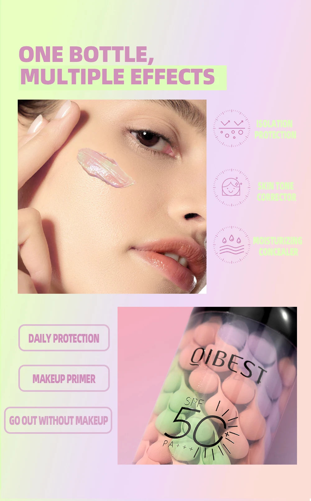 QiBest Three Color Liquid Concealer Makeup Primer