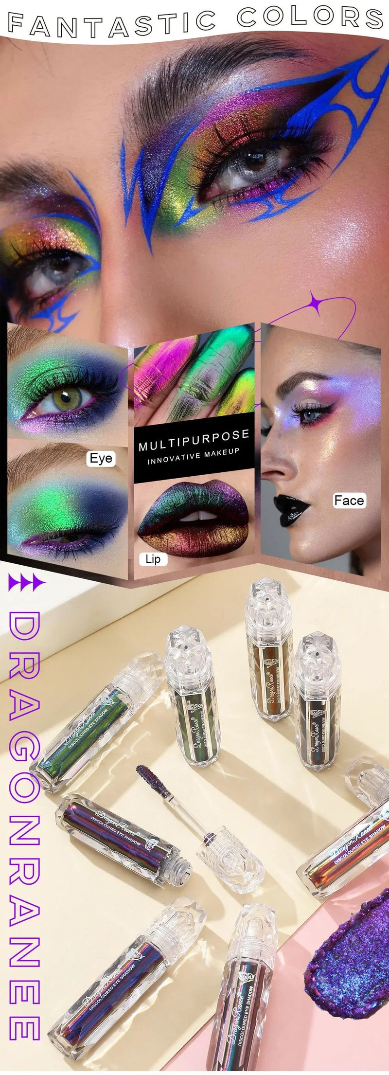Chameleon Liquid Eyeshadow Metal Chameleon Makeup Lipgloss Shimmer Pigment Glitter Eye Shadow Lipstick Shine Diamond Eyeshadow