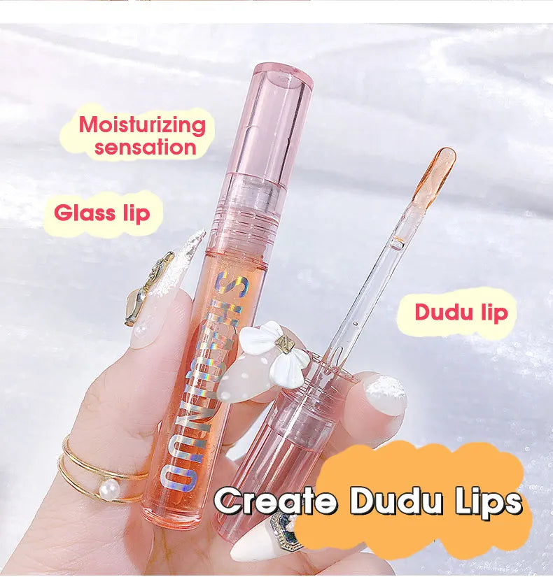 Four pack lip gloss set box, water gloss jelly lip gloss, moisturizing glass lips, not easy to stick to cup