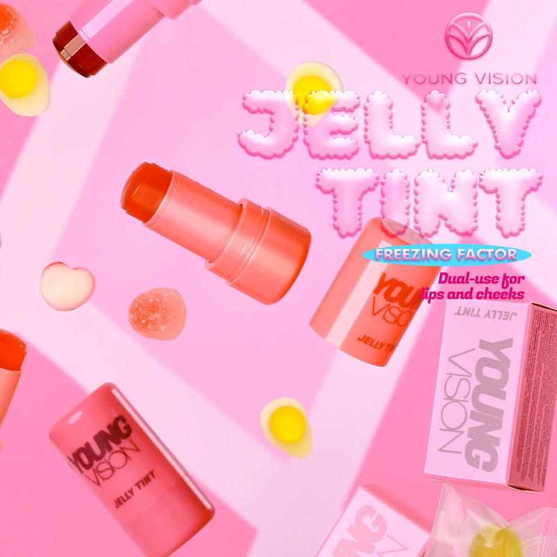 YOUNG VISION Multi-Color Jelly Blush Stick Q Pinberry Lip Dye Stick for Lip and Cheek Natural and Easy Tinting Lip Gloss Stick