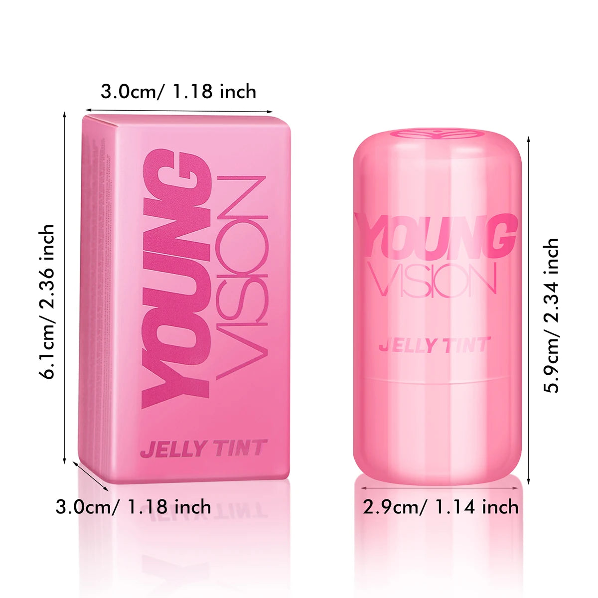 YOUNG VISION Multi-Color Jelly Blush Stick Q Pinberry Lip Dye Stick for Lip and Cheek Natural and Easy Tinting Lip Gloss Stick