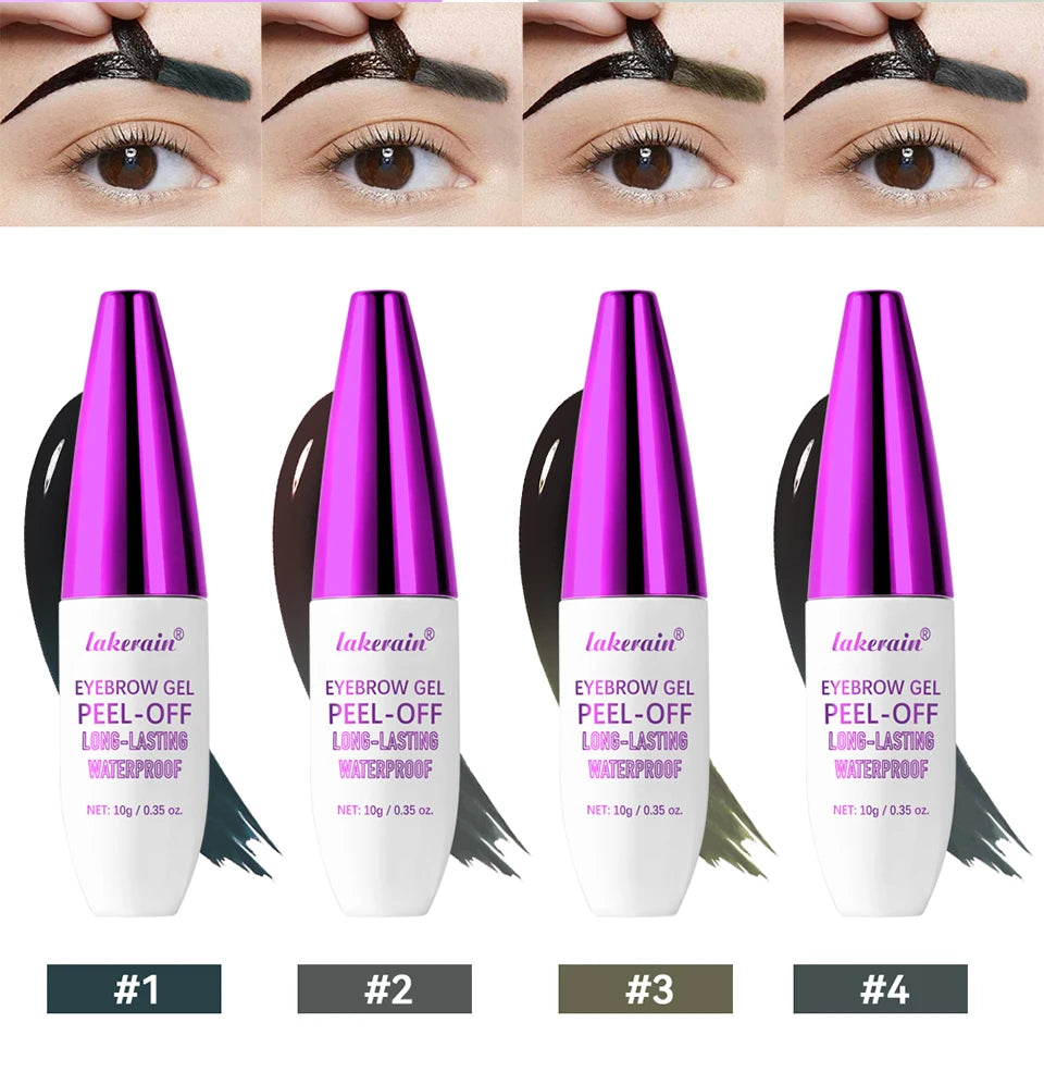 4Color Eyebrow gel Tint  peel-off waterproof Tattoo Brow Tint Smudge-Proof Sweat Resistant Waterproof non-sticky Cosmetics
