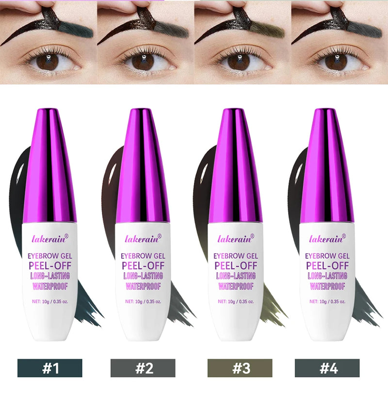 4Color Eyebrow gel Tint  peel-off waterproof Tattoo Brow Tint Smudge-Proof Sweat Resistant Waterproof non-sticky Cosmetics