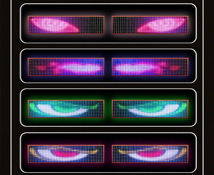 New APP LED Truck Car Devil Eye Light For Board Windshield Remote Music Control Custom Text Pattern Lighting 12V 24V Display