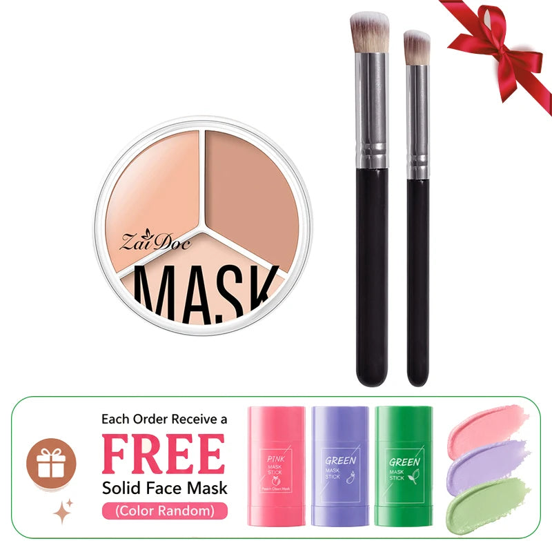 ZaiDoc 3-Color Full Coverage Cream Concealer Palette
