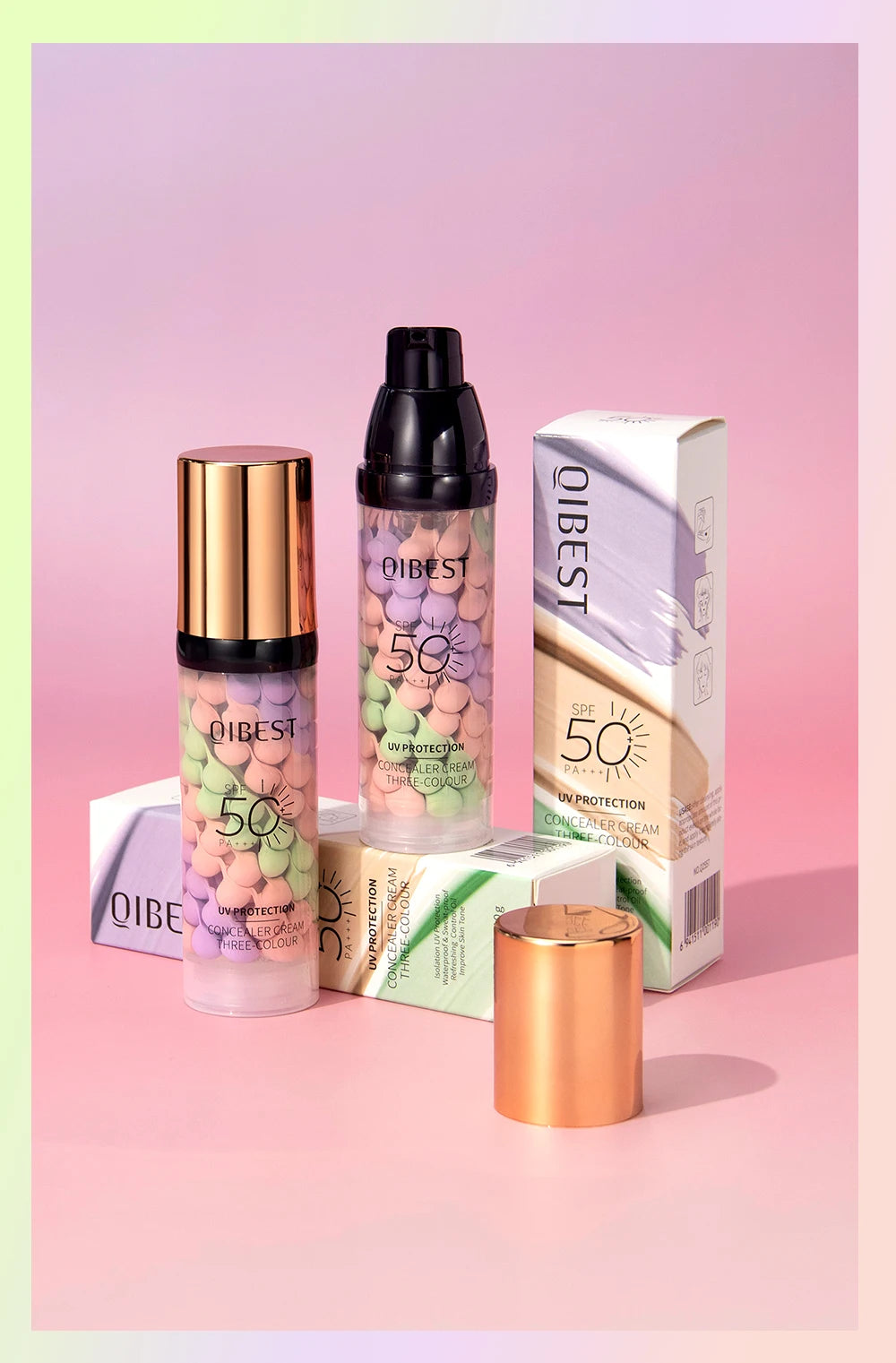 QiBest Three Color Liquid Concealer Makeup Primer