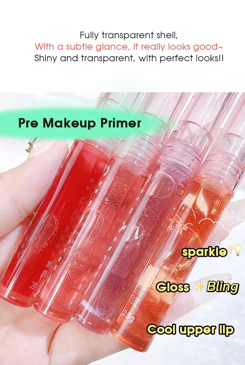 Four pack lip gloss set box, water gloss jelly lip gloss, moisturizing glass lips, not easy to stick to cup