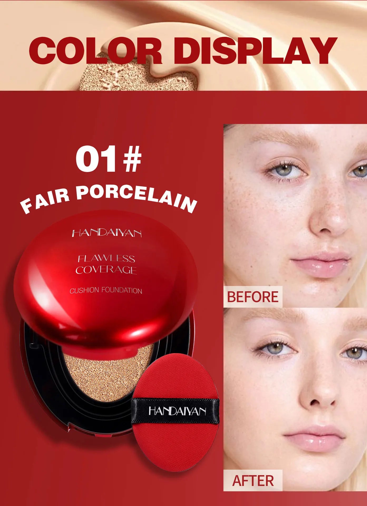 HANDAIYAN Korean Air Cushion Foundation – High Coverage