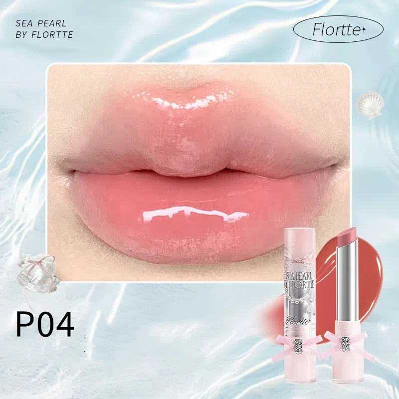 FLORTTE Glass Sea Series Solid Lip Gloss Water Light Mirror Lip Glaze Moisturizing Long-lasting Lip Tint Lip Plumper Makeup