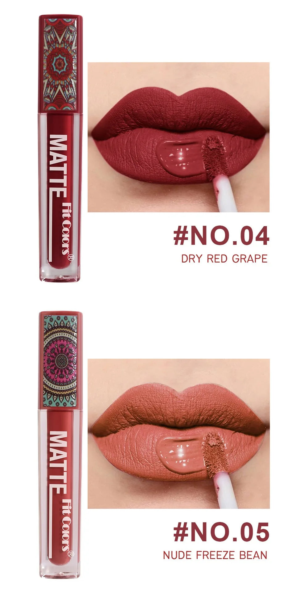 6Colors Waterproof Liquid Lipstick Matte Velvet Clay Texture Lip Gloss Bohemian Style Earth Brown Lasting Non Stick Cup Makeup