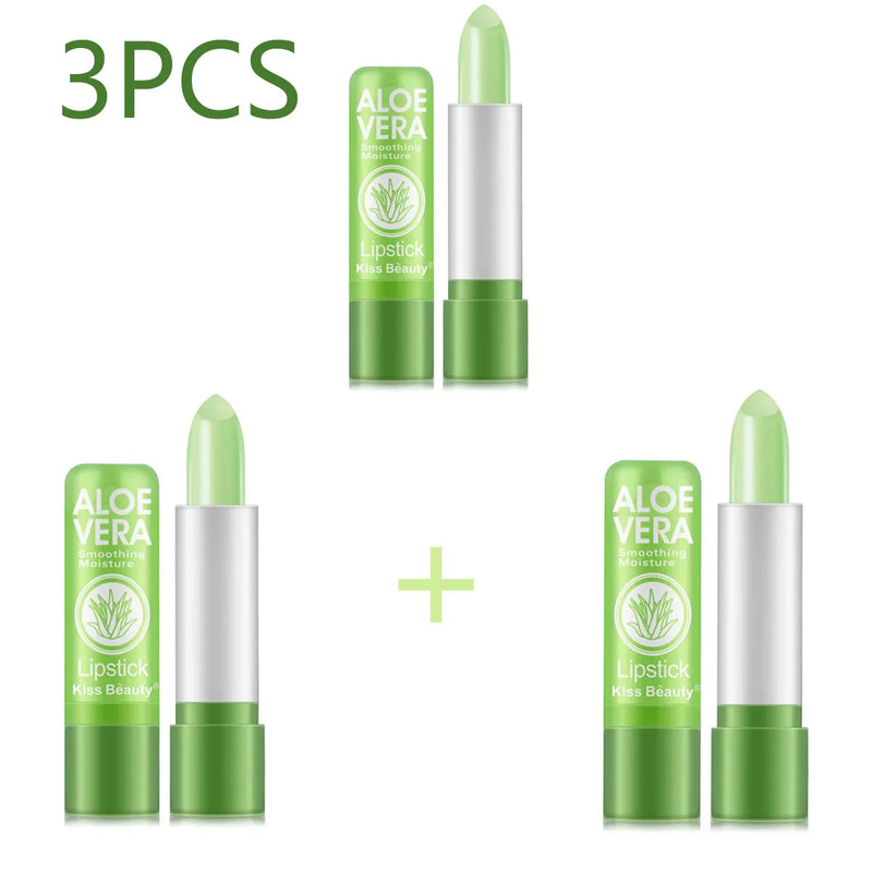 Aloe Vera Temperature Color Change Lipstick Moisturizing Lip Balm Long Lasting Waterproof Nourishing Lip Korean Makeup Cosmetics