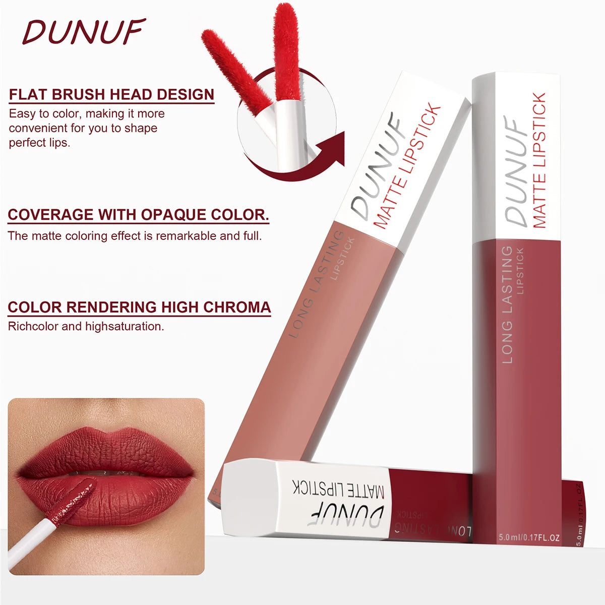 6Pcs/8Pcs Matte Color Lasting Lip Gloss Set Three-Dimensional Plastic Lips Waterproof Anti-Sweat Non-Stick Cup Lipstick Set