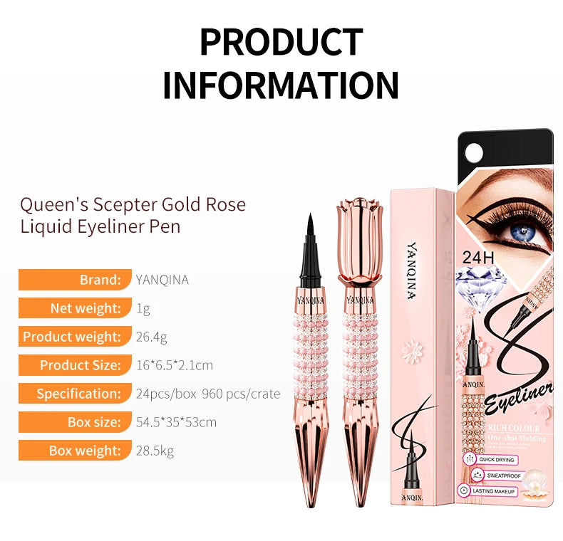 YANQINA Precision Liquid Eyeliner Pen Waterproof Quick Dry