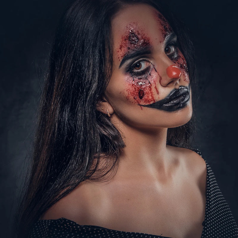 Bowitzki SFX Face Body Paint ,Halloween Makeup Special Effects，Fake Blood Scar Wax Charred Ash Powder with Sponges Brush