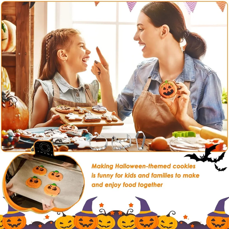 12PCS Halloween Cookie Molds Stainless Steel Cartoon Cookie Molds Bat Shape DIY Decorative Molds Baking Molds Kitchen BakingTooL