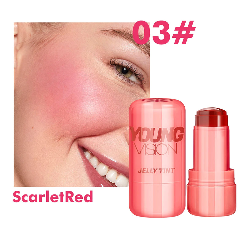 YOUNG VISION Multi-Color Jelly Blush Stick Q Pinberry Lip Dye Stick for Lip and Cheek Natural and Easy Tinting Lip Gloss Stick