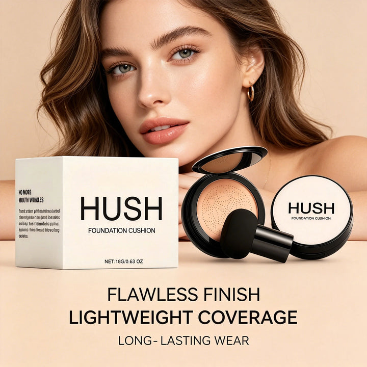 HUSH Air Cushion BB Cream Foundation with Mushroom Puff