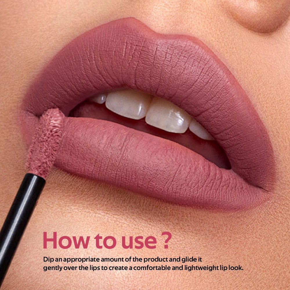 Lakerain Waterproof Teddy Lip Gloss Velvet Matte Lip Mud Long-lasting Coloring Lipstick Light Non-transfer Lip Glaze Face Makeup