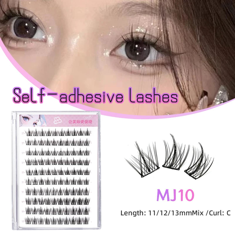 Yelix Large Capacity Self-Adhesive Eyelashes No Glue Fake Lashes Extensions Reusable for Makeup Soft Mink Eyelashes