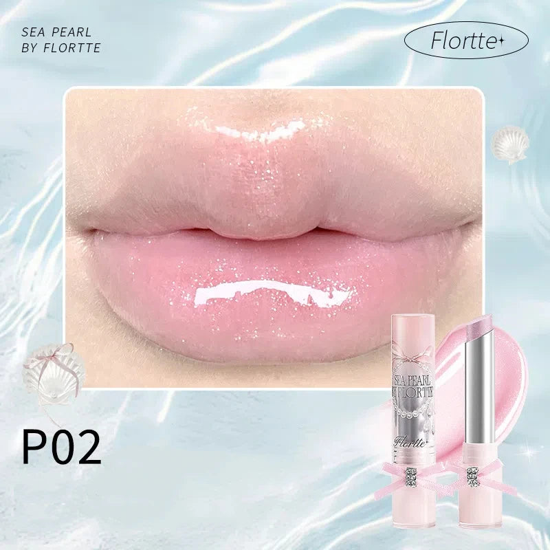 FLORTTE Glass Sea Series Solid Lip Gloss Water Light Mirror Lip Glaze Moisturizing Long-lasting Lip Tint Lip Plumper Makeup