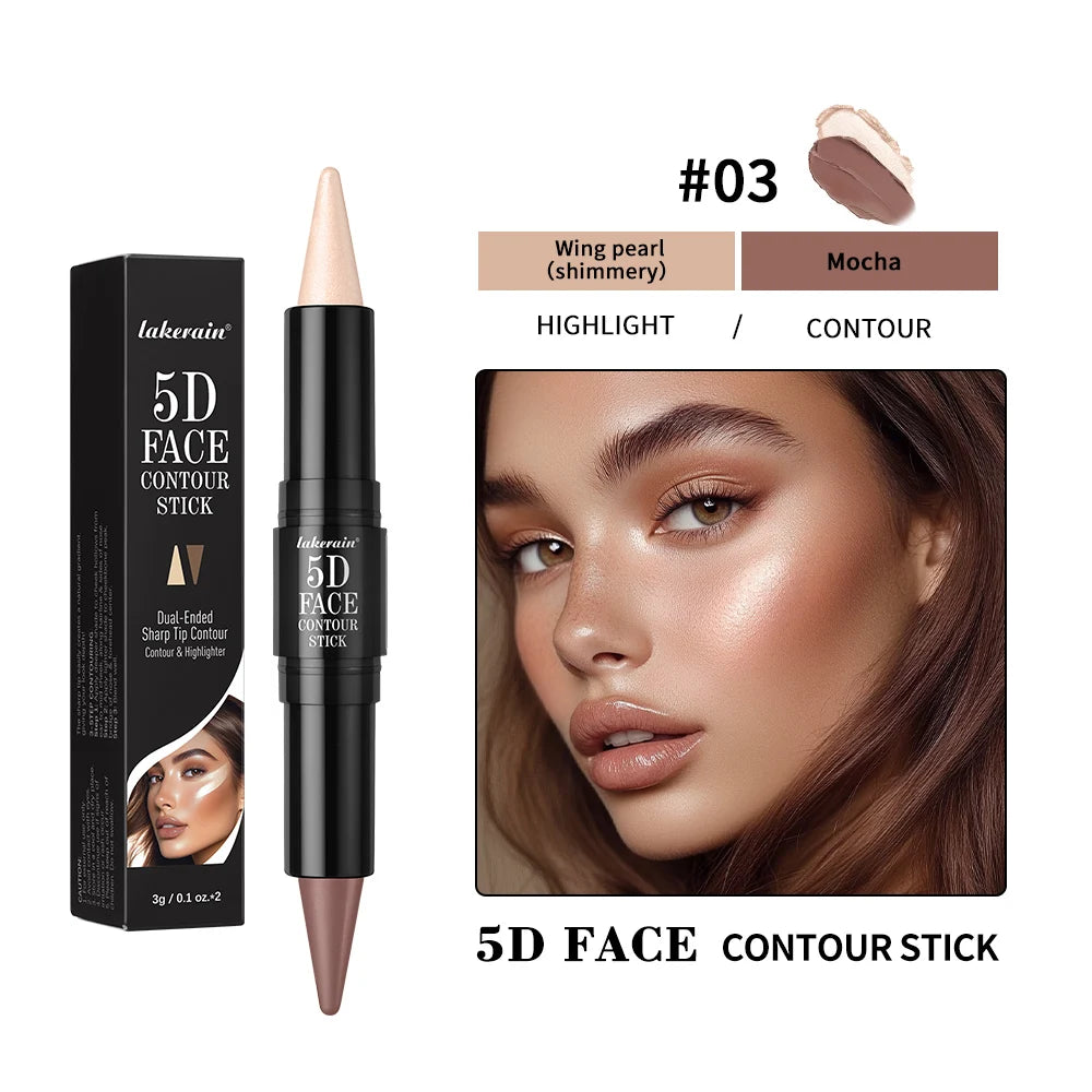 Lakerain 5D Dual-Ended Contour & Highlighter Stick for Face Definition