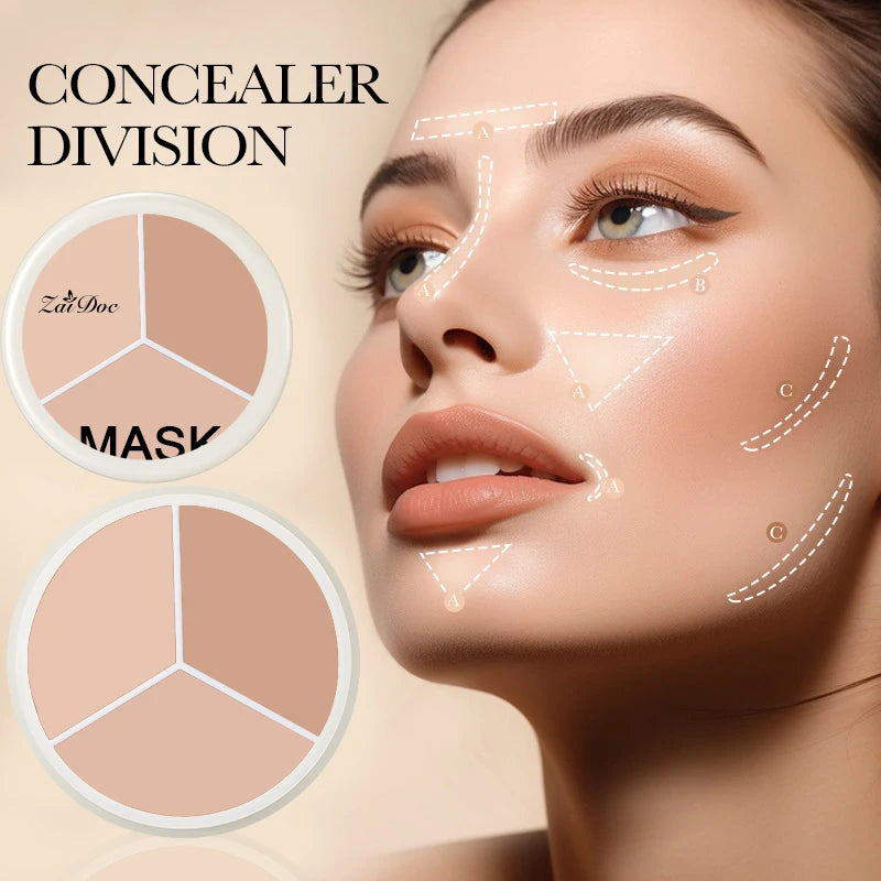 ZaiDoc 3-Color Full Coverage Cream Concealer Palette