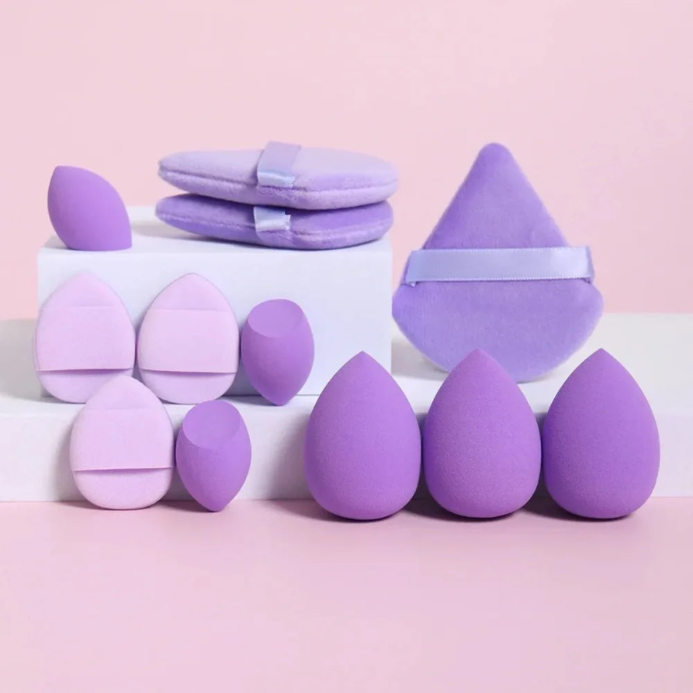 12-Piece Makeup Sponge & Puff Set for Wet & Dry Blending