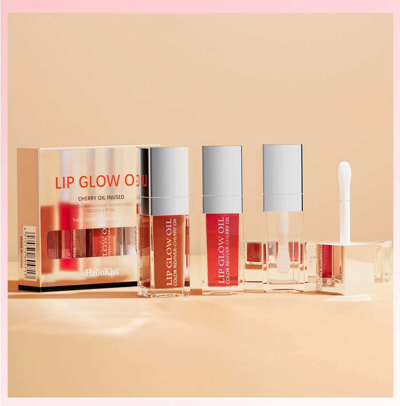 Crystal Jelly Moisturizing Lip Oil Set Plumping Lip Gloss Makeup Sexy Plump Lip Glow Oil Tinted Lip Plumper Set