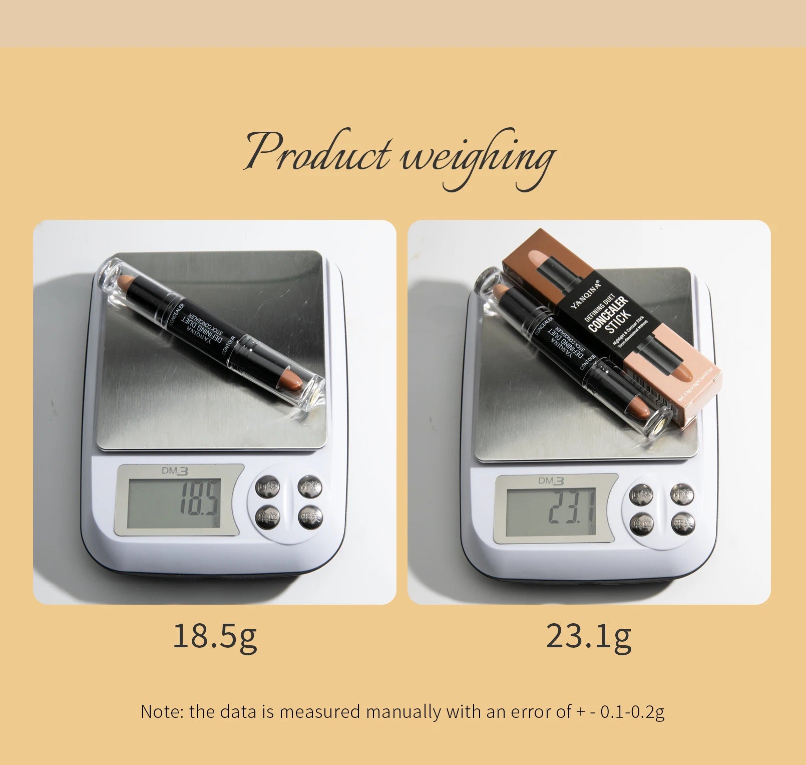 YANQINA Double-Ended Contour Stick Duo for Highlighting & Sculpting