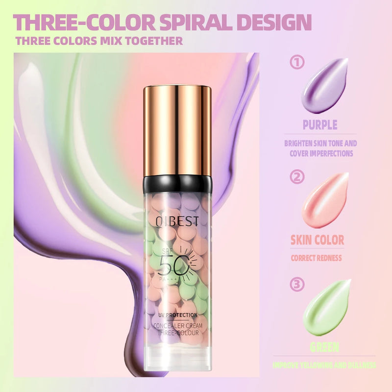 QiBest Three Color Liquid Concealer Makeup Primer