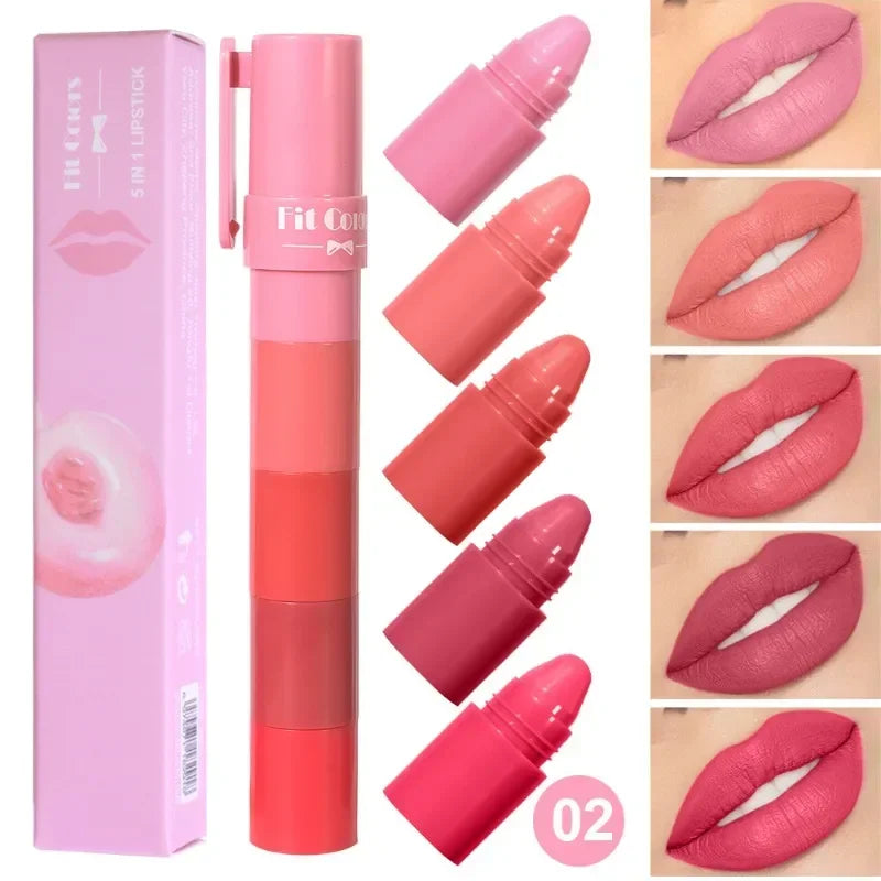 Fit Color 5-in-1 Matte Lipstick Crayon Set
