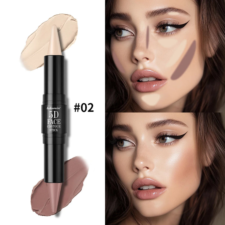 Lakerain 5D Dual-Ended Contour & Highlighter Stick for Face Definition
