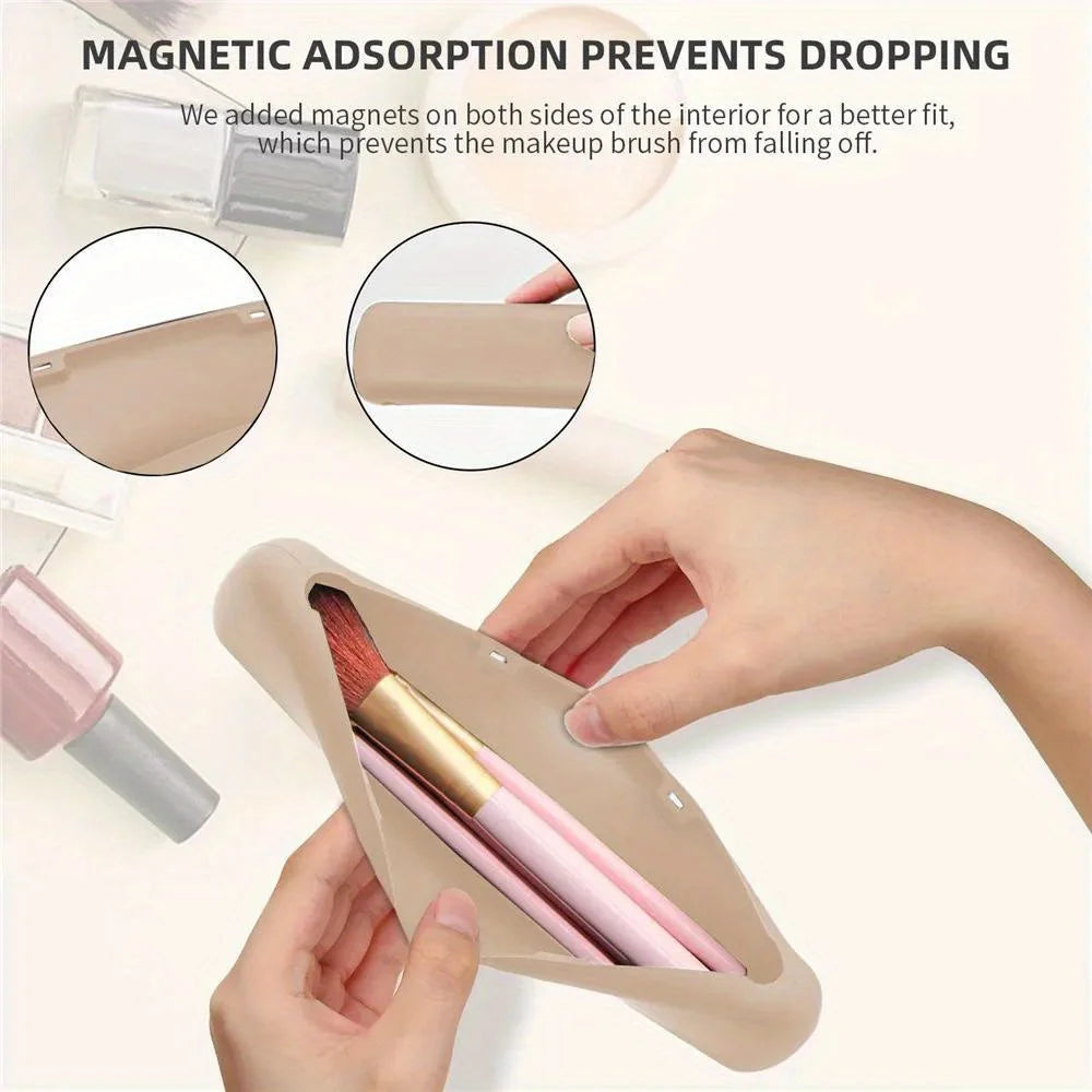 Makeup Bag Makeup Brush Pouch Cosmetic Organizer Travel Holder Storage Brush Case Brush Silicon  Porta Caneta